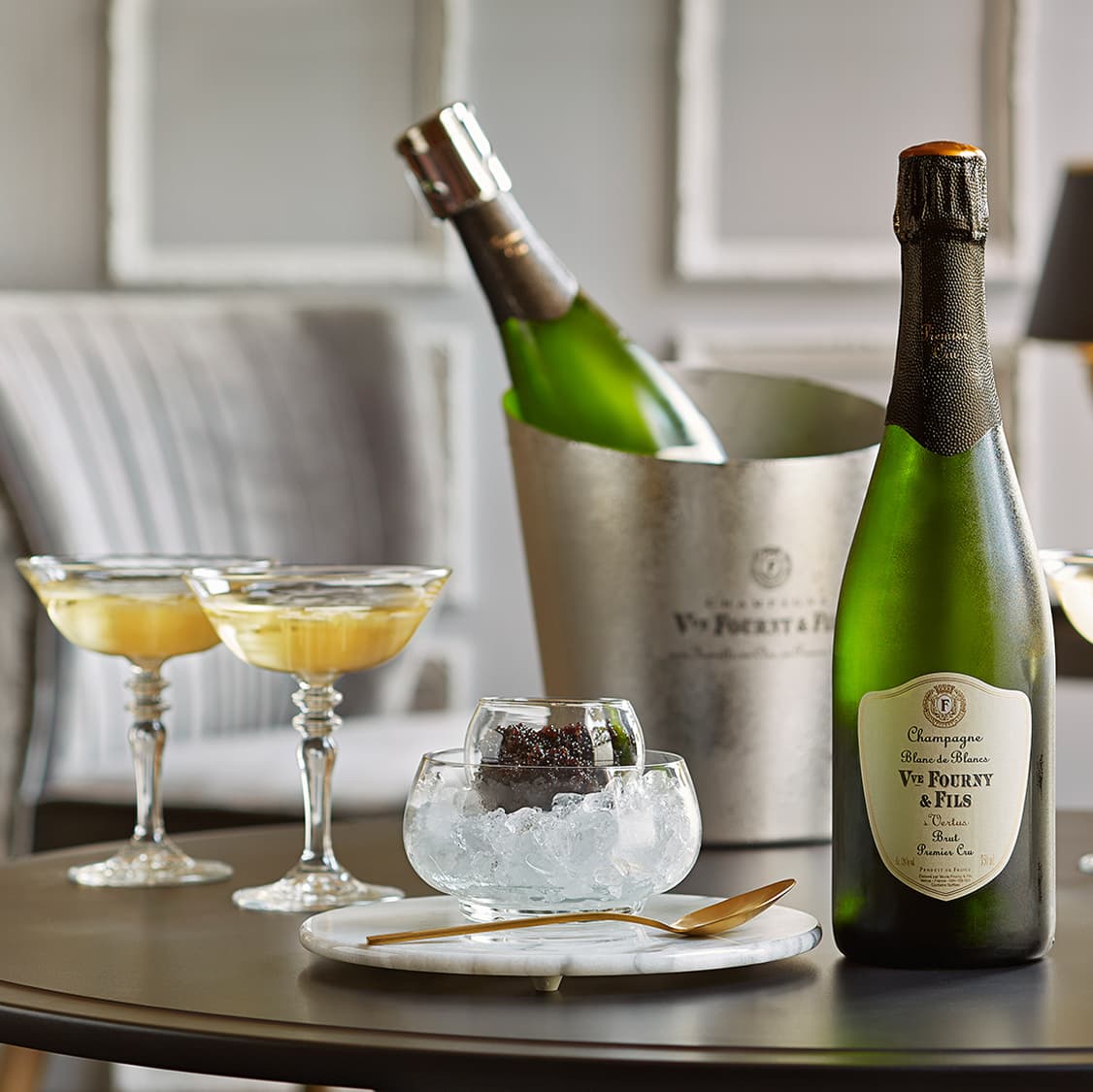Decadent Veuve Fourny and Fils Champagne with Caviar