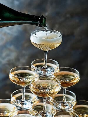 pouring champagne glasses