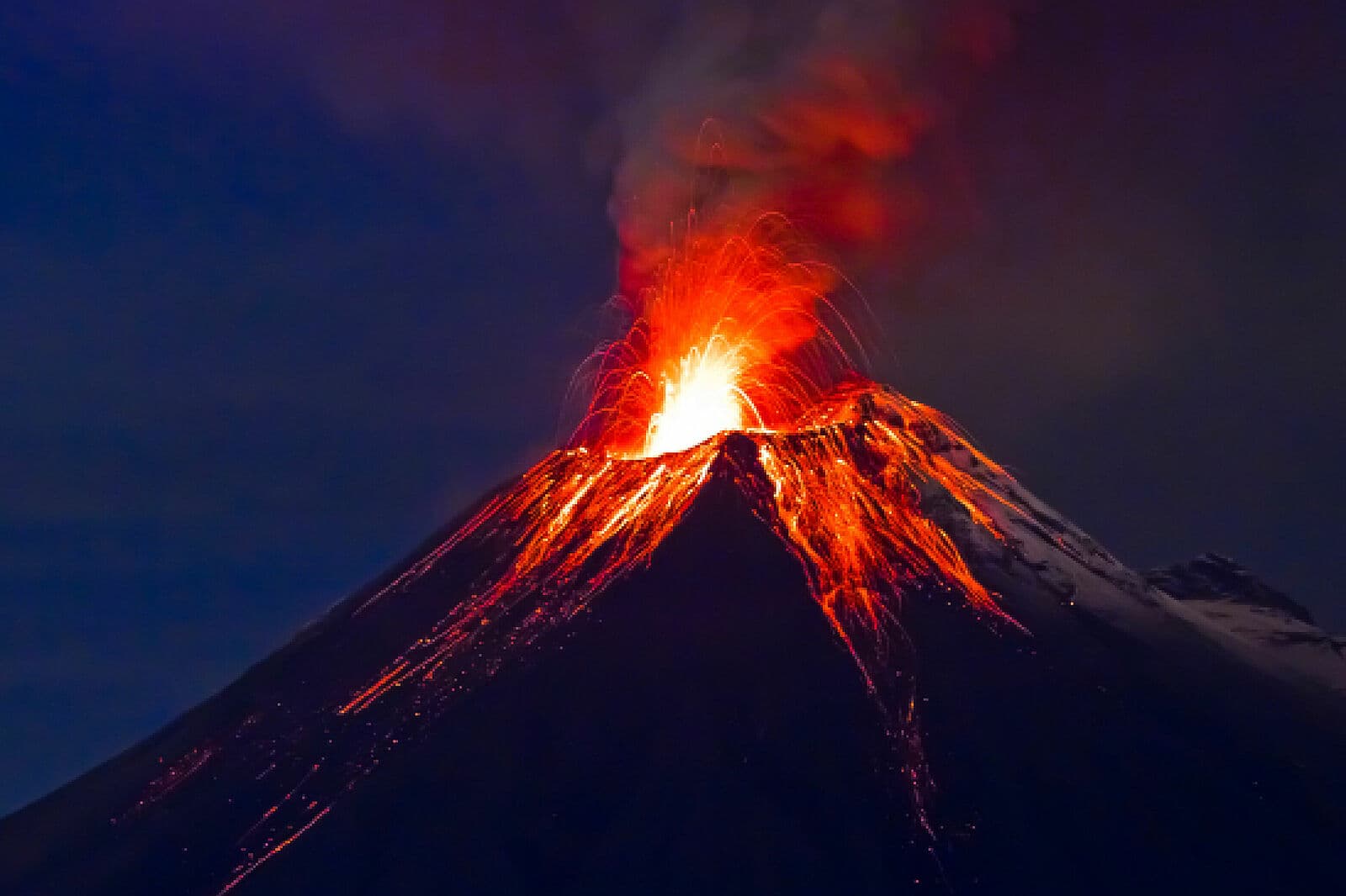 Volcano with lava