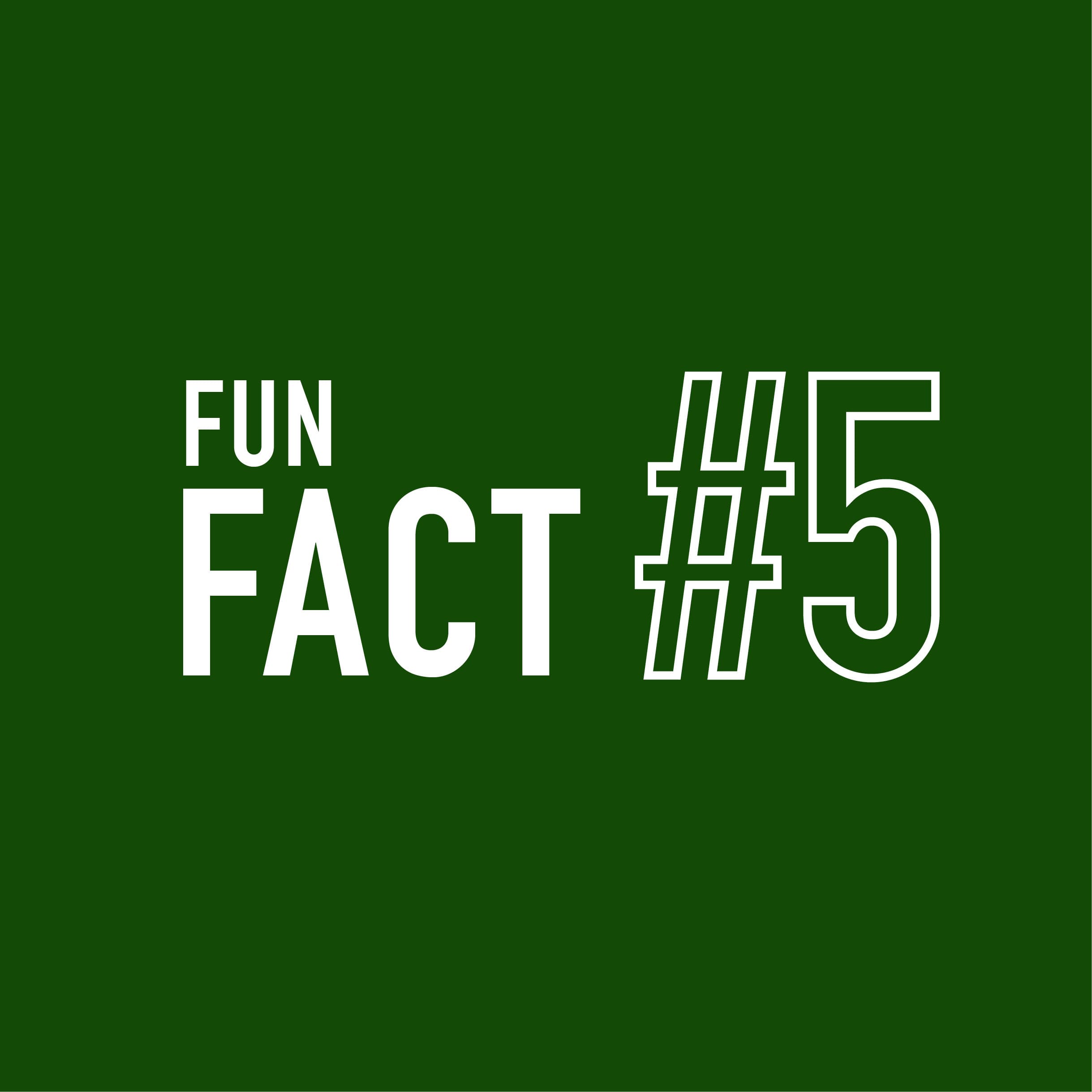 Fun Fact number 5 written on a green background