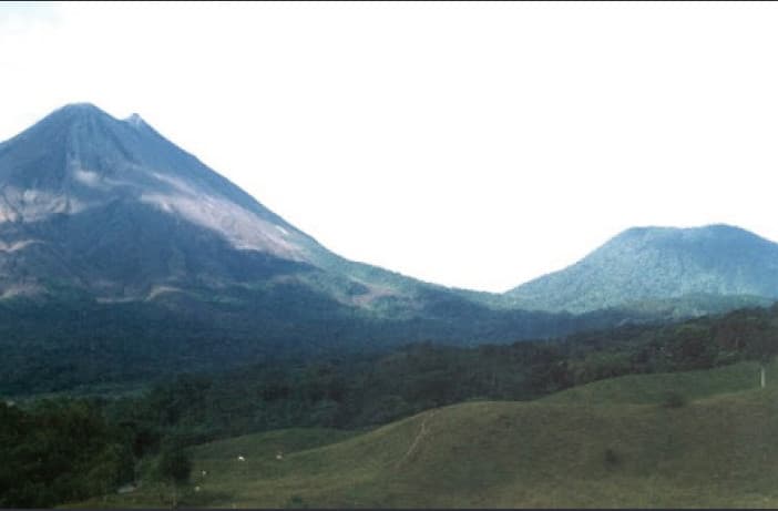 View of volcanic hills